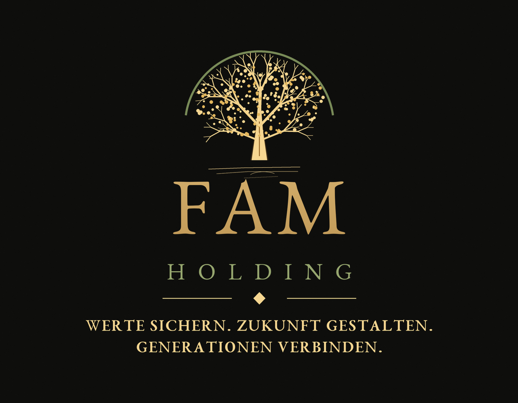FAM Holding Logo · auf Schwarz